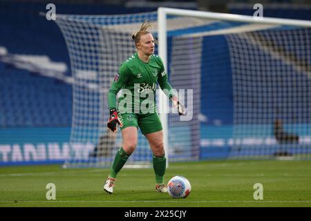 Brighton, UK 19th April, 2024 :  Everton's Courtney Brosnan during the Women’s Super League match between Brighton & Hove `Albion and Everton at the American Express Stadium. Credit: James Boardman/Alamy Live News Stock Photo